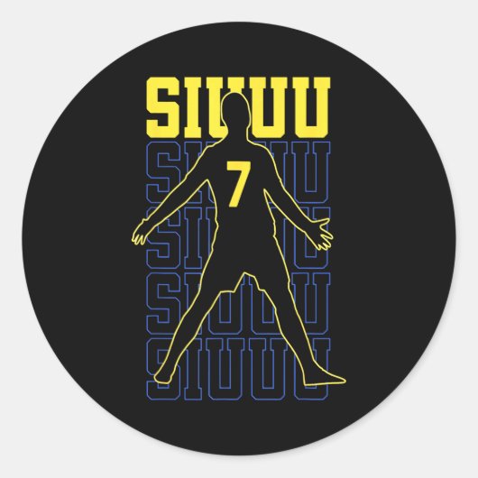 Sticker Rond Siuuuu Funny Soccer Present For Soccer Lovers Fans (Devant)