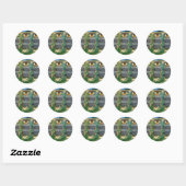 Sticker Rond Six circuits de puces informatiques (Feuille)