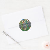 Sticker Rond Six circuits de puces informatiques (Enveloppe)