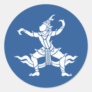 Sticker Rond SIX Danseuse thaïlandaise ⚠ Thaïlande ⚠