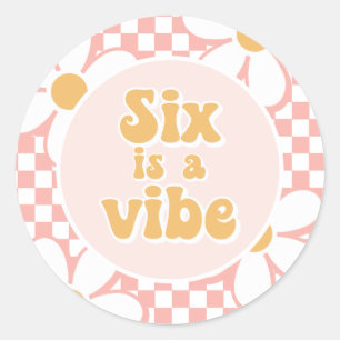 Sticker Rond Six est une ambiance rose à pois Daisy