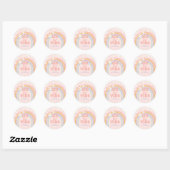 Sticker Rond Six est Vibe Pastel arc-en-ciel 6e anniversaire (Feuille)