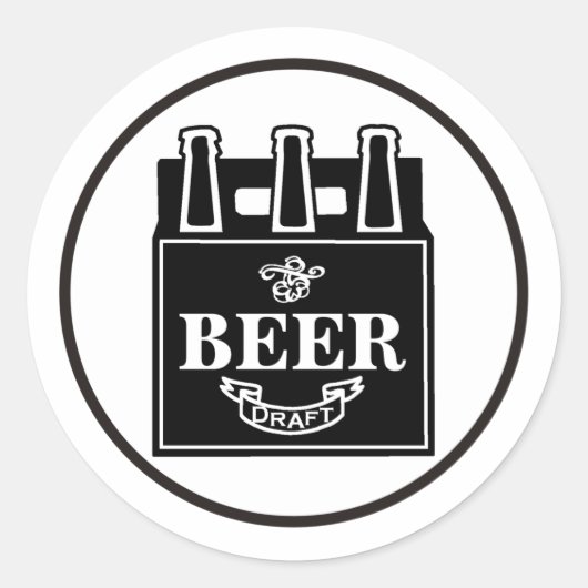 Sticker Rond Six pack de bière (Devant)