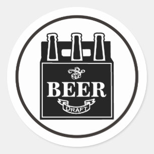 Sticker Rond Six pack de bière