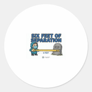 Sticker Rond SIX PIEDS DE SÉPARATION — Travailleur de funéraill