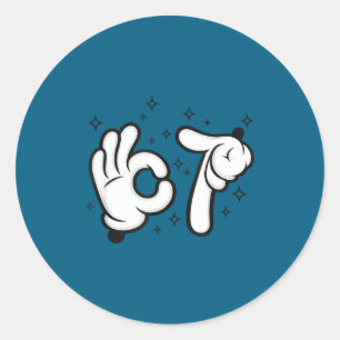 Sticker Rond Six sept enfants souris 67 garçons jeunesse 6-7 mè