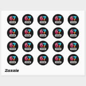 Sticker Rond Six Seven 67 Birthday Crew Ice Cream Cake Gen Alph (Feuille)