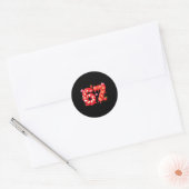 Sticker Rond Six Seven 67 Meme 6 7 Valentines Day Heart Men Wom (Enveloppe)