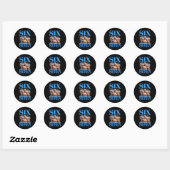 Sticker Rond Six Seven 67 Mème Drôle Capybara Contrefaçon Graph (Feuille)