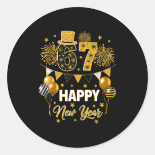 Sticker Rond Six Seven 6 7 Mème Drôle Bonne Année 67 2026 _1