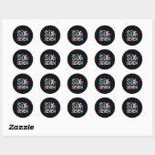 Sticker Rond Six Seven 6 7 Mème Professeur  (Feuille)