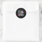 Sticker Rond Six Seven 6 7 Meme Teacher  (Sac)