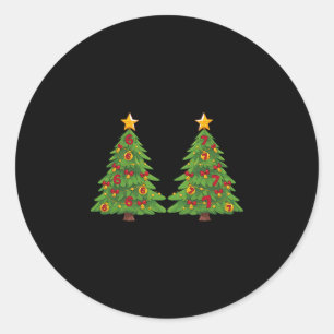 Sticker Rond Six Seven Arbre de Noël 6 7 Tendance Fêtes Xmas