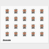 Sticker Rond Six Seven Bruh 6 7 Mème Drôle Capybara 6 7 (Feuille)
