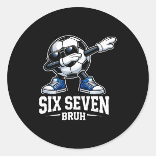 Sticker Rond Six Seven Bruh Brainrot Génération Alpha Dabbing F