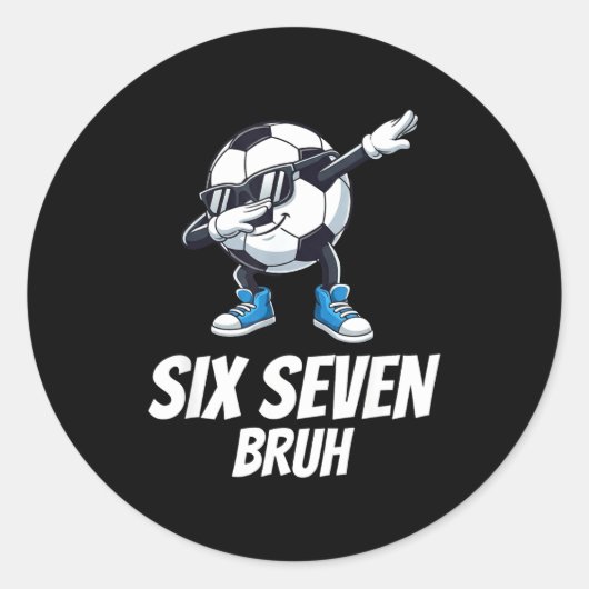 Sticker Rond Six Seven Bruh Brainrot Génération Alpha Dabbing F (Devant)