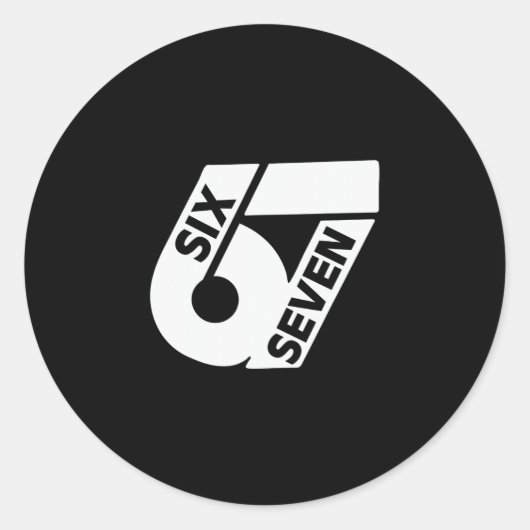 Sticker Rond Six Seven Cool Meme 67 Funny Number  (Devant)