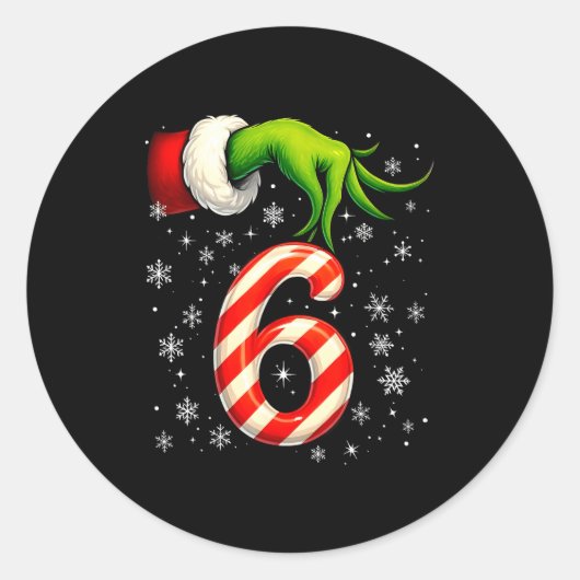 Sticker Rond Six Seven Funny Christmas Couple Matching Meme (Devant)
