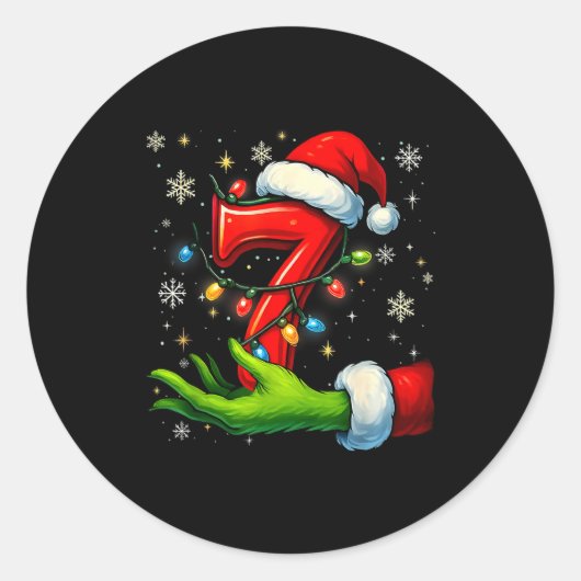 Sticker Rond Six Seven Funny Christmas Meme Couple Matching  (Devant)