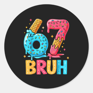 Sticker Rond Six Seven Glace Drip Cool Meme 67 Bruh Drôle N