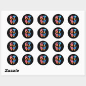 Sticker Rond Six Seven Ice Cream Drip 67  (Feuille)