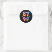 Sticker Rond Six Seven Ice Cream Drip 67  (Sac)