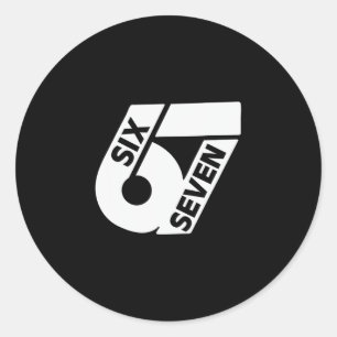 Sticker Rond Six Seven Mème Cool 67 Numéro Drôle 