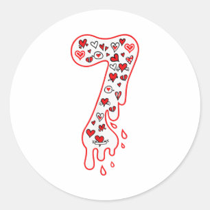 Sticker Rond Six Seven Mème Numéro 7 Couples Correspondants Sai