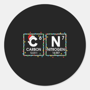 Sticker Rond Six Seven Noël Carbone Azote 67 Drôle Scien