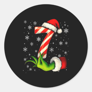 Sticker Rond Six Seven Noël drôle Couple Correspondant Meme