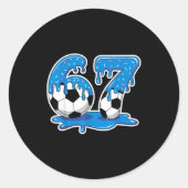 Sticker Rond Six Seven Soccer Ice Cream Drip Funny Design  (Devant)