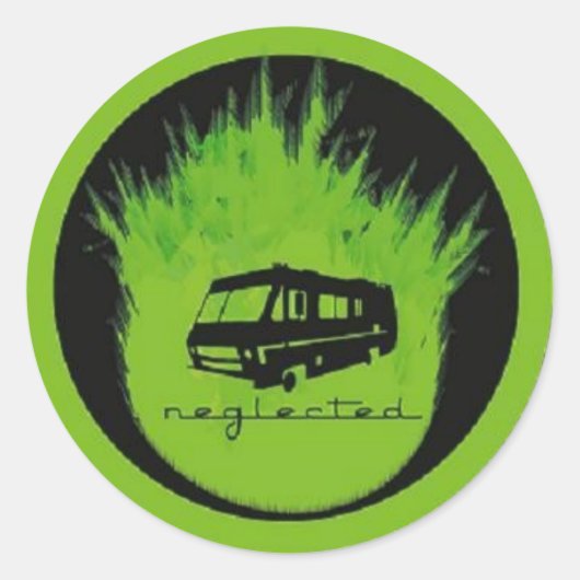 Sticker Rond Six Strickers Négligés De 3 Pouces (Devant)