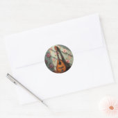 Sticker Rond Six-Stringed Dulcimer Vintage Floral (Enveloppe)