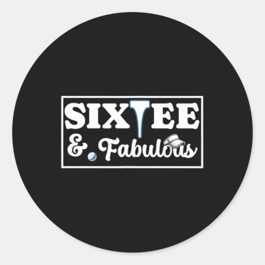 Sticker Rond Six Tee Golf Anniversaire 60e anniversaire Femme H (Devant)