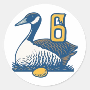 Sticker Rond Six un-Poses d'oies