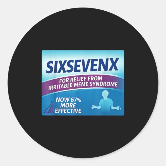 Sticker Rond Sixsevenx Relief From Meme Numbers Parody Teacher  (Devant)