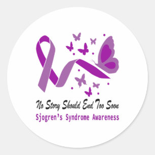 Sticker Rond Sjogrens Syndrome Sensibilisation Papillon Support
