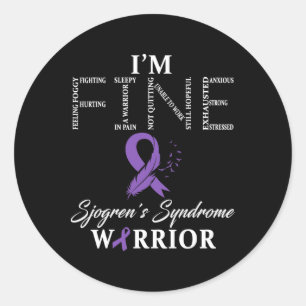 Sticker Rond Sjogren's Syndrome Warrior I'm Fine Down Syndrome