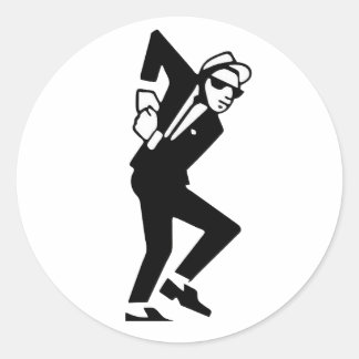 Sticker Rond SKA Music Guy Dancing - ska Music