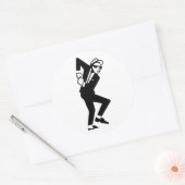 Sticker Rond SKA Music Guy Dancing - ska Music (Enveloppe)