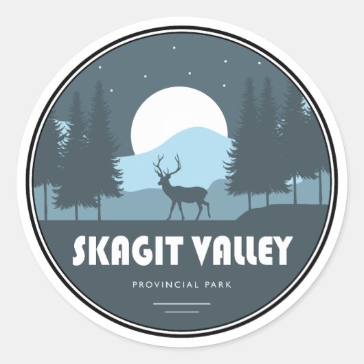Sticker Rond Skagit Valley Provincial Park Deer (Devant)