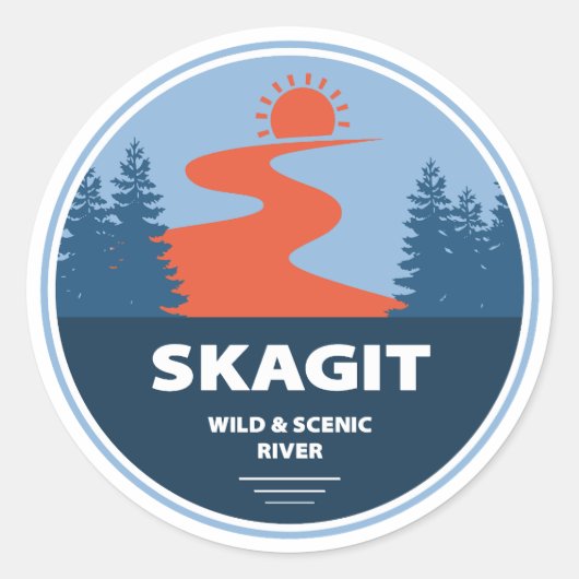 Sticker Rond Skagit Wild Et Pittoresque River Washington (Devant)