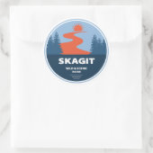 Sticker Rond Skagit Wild Et Pittoresque River Washington (Sac)