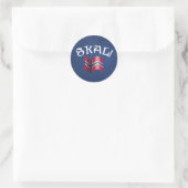 Sticker Rond Skal Norwegian Drapeau Norvège Dorer Toast (Sac)