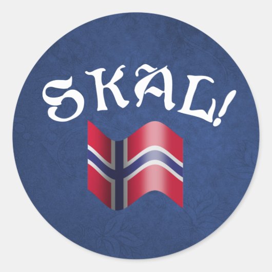 Sticker Rond Skal Norwegian Drapeau Norvège Dorer Toast (Devant)