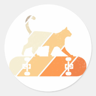 Sticker Rond Skate Chat Primo Walk Skateboard
