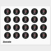 Sticker Rond Skate or die Grim Reaper Skeleton Skateboarder (Feuille)