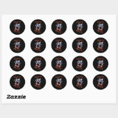 Sticker Rond Skate ou die Skeleton Skateboarder (Feuille)