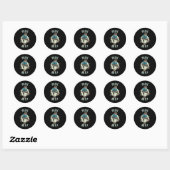 Sticker Rond Skate ou volez Skeleton Skateboarder (Feuille)