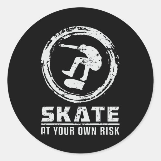 Sticker Rond Skate Skate Skateboard Idée cadeau (Devant)
